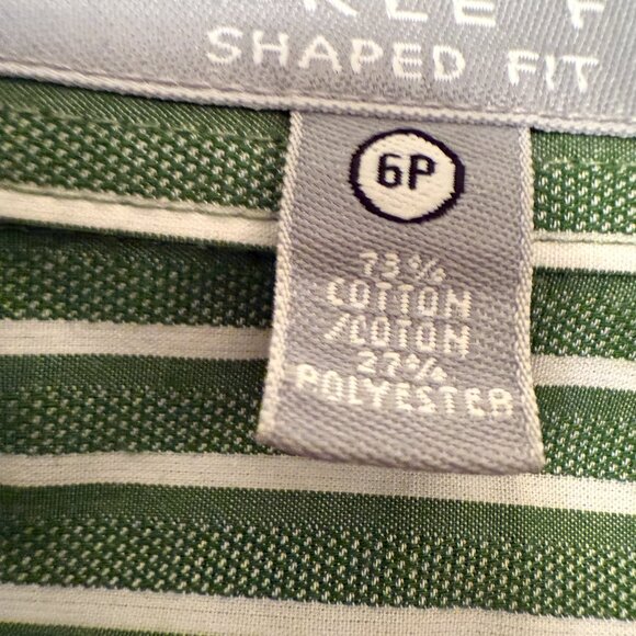 Green and white striped wrinkle free Foxcroft shirt sizd 6P - Picture 5 of 7